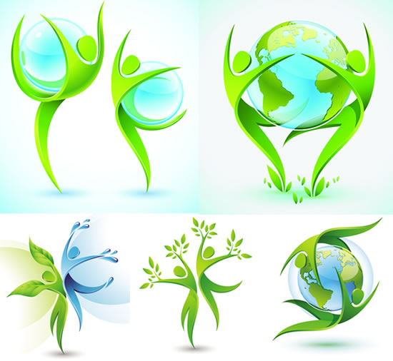 3D人形环保图标 用视觉艺术传递绿色理念